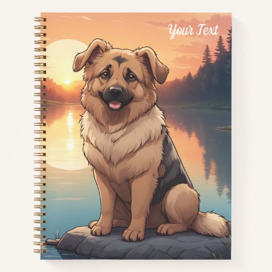 German Shepherd by Lake Notitieboek (Voorkant)