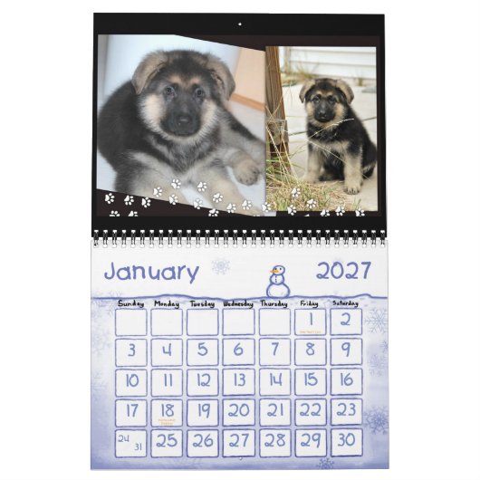 German Shepherd Calendar Kalender (Jan 2027)