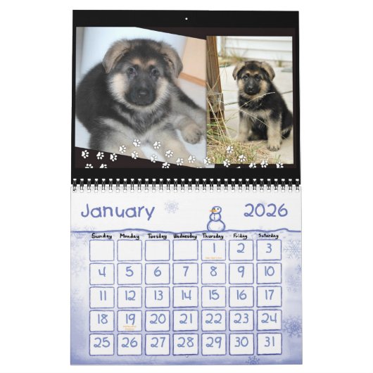 German Shepherd Calendar Kalender (Jan 2026)