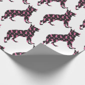 German-Shepherd-Cancer-Ribbon-Black Cadeaupapier (Hoek)