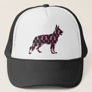 German-Shepherd-Cancer-Ribbon-Black Trucker Pet