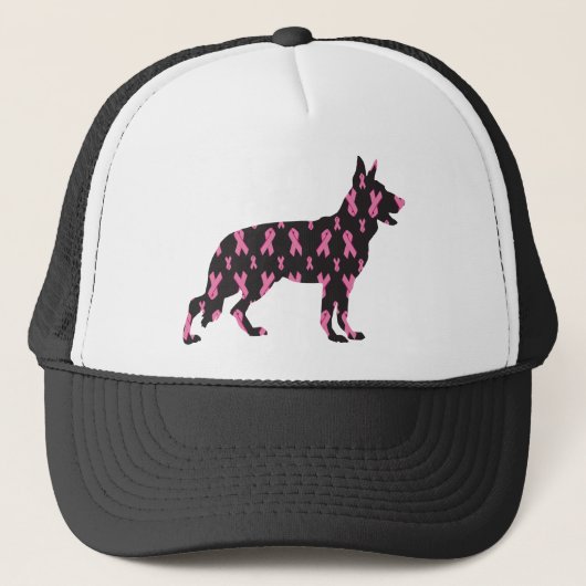 German-Shepherd-Cancer-Ribbon-Black Trucker Pet (Voorkant)