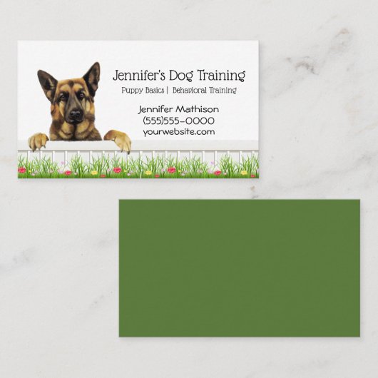 German shepherd Canine Dog Training Pet Visitekaartje (Voorkant / Achterkant)