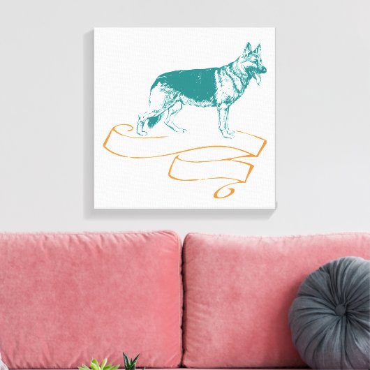 German Shepherd Canvas Afdruk (Insitu (Woonkamer))