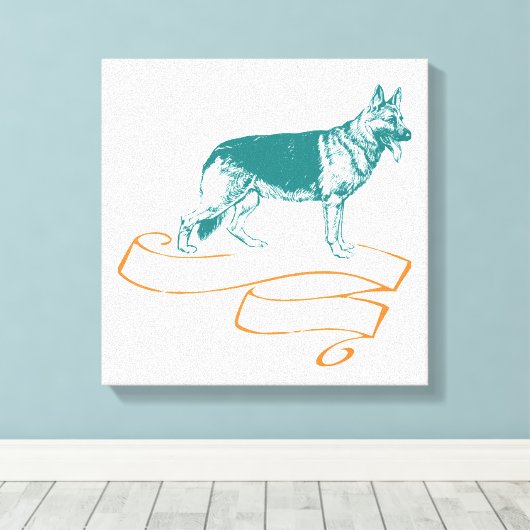 German Shepherd Canvas Afdruk (Insitu (Houten vloer))