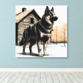 German Shepherd Canvas Afdruk (Insitu (Houten vloer))