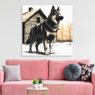 German Shepherd Canvas Afdruk