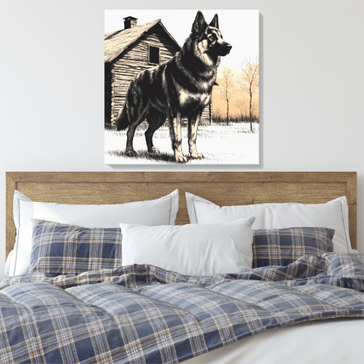 German Shepherd Canvas Afdruk (Insitu (Slaapkamer))