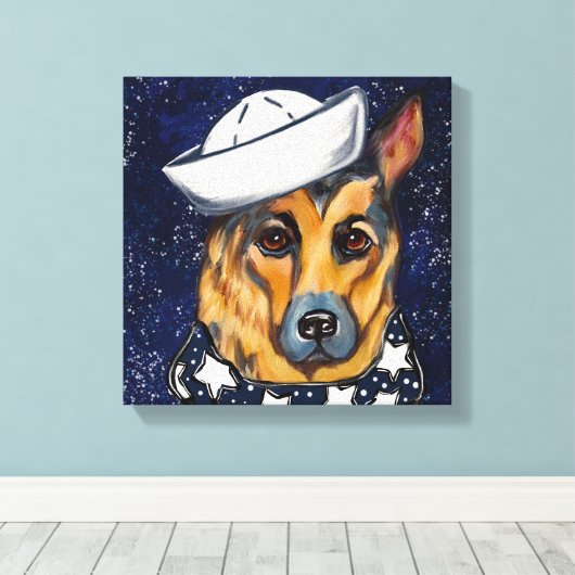 German Shepherd Canvas Afdruk (Insitu (Houten vloer))