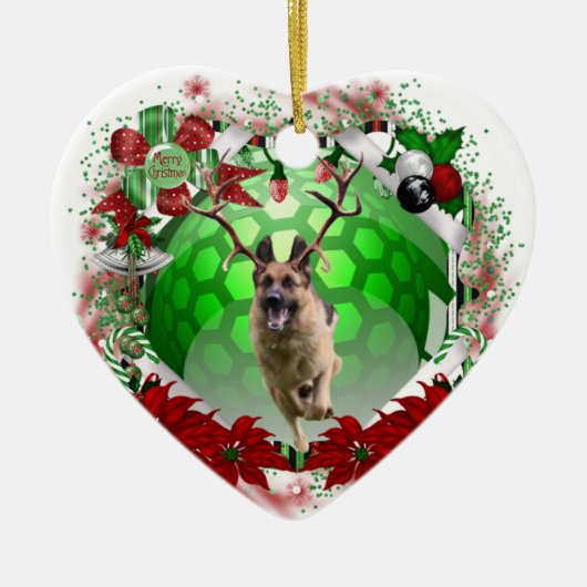 German Shepherd Ceramic Ornament (Voorkant)