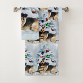 German Shepherd Christmas Bad Handdoek