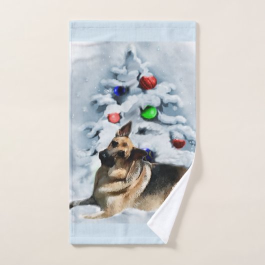 German Shepherd Christmas Bad Handdoek (Handdoek)