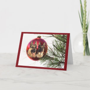 German Shepherd Christmas Ball Hanging3 Feestdagen Kaart
