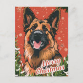 German Shepherd Christmas Briefkaart (Voorkant)
