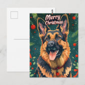 German Shepherd Christmas Briefkaart (Voorkant / Achterkant)