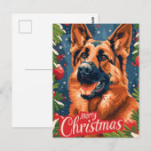 German Shepherd Christmas Briefkaart (Voorkant / Achterkant)