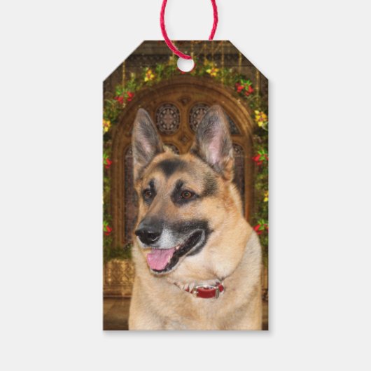 German Shepherd Christmas Cadeaulabel (Voorkant)