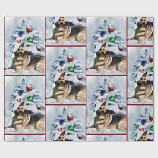 German Shepherd Christmas Cadeaupapier (Vlak)