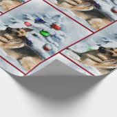 German Shepherd Christmas Cadeaupapier (Hoek)
