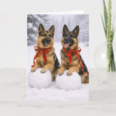 German Shepherd Christmas Card Kaart (Voorkant)