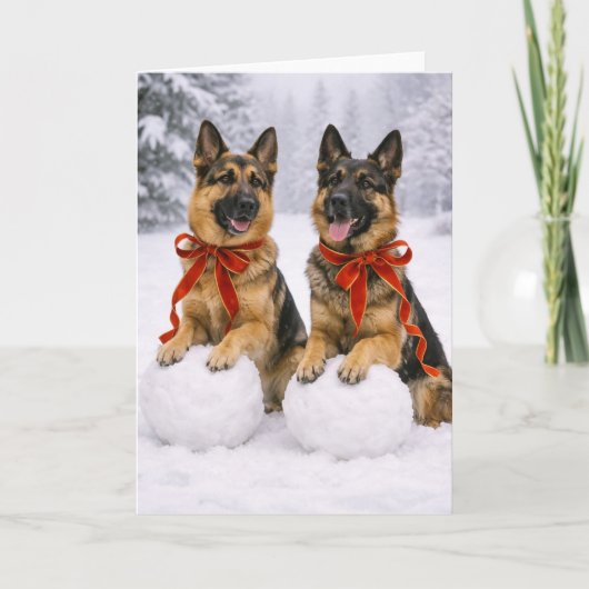 German Shepherd Christmas Card Kaart (Voorkant)