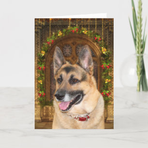 German Shepherd Christmas Feestdagen Kaart