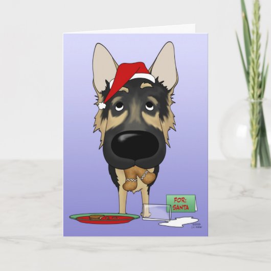 German Shepherd Christmas Feestdagen Kaart (Voorkant)