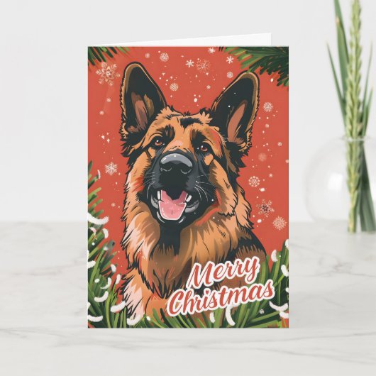 German Shepherd Christmas Feestdagen Kaart (Voorkant)