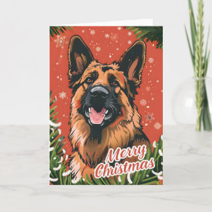 German Shepherd Christmas Feestdagen Kaart