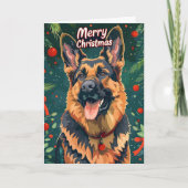 German Shepherd Christmas Feestdagen Kaart (Voorkant)