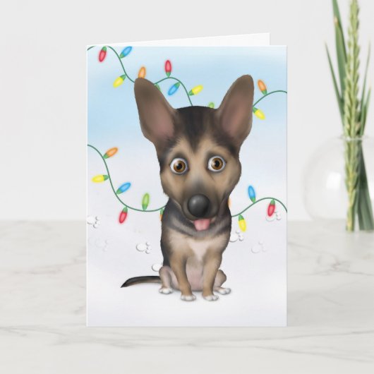German Shepherd Christmas Feestdagen Kaart (Voorkant)
