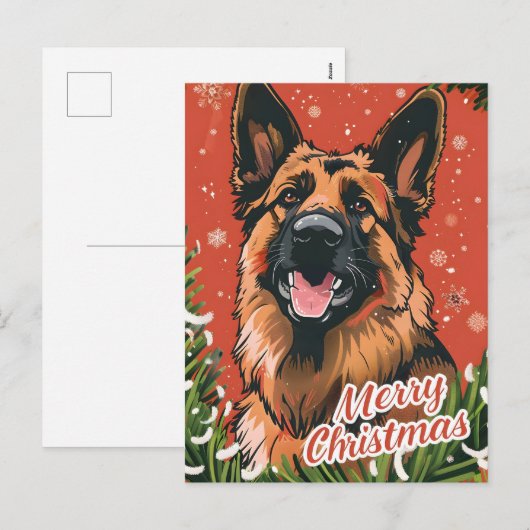 German Shepherd Christmas Feestdagenkaart (Voorkant / Achterkant)