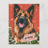 German Shepherd Christmas Feestdagenkaart (Voorkant)