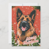German Shepherd Christmas Feestdagenkaart (Voorkant)