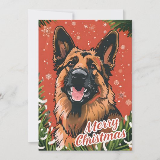 German Shepherd Christmas Feestdagenkaart (Voorkant)
