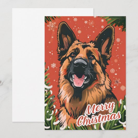 German Shepherd Christmas Feestdagenkaart (Voorkant / Achterkant)
