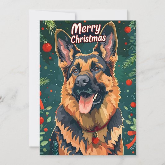 German Shepherd Christmas Feestdagenkaart (Voorkant)