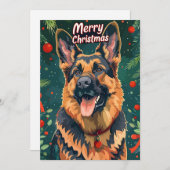 German Shepherd Christmas Feestdagenkaart (Voorkant / Achterkant)