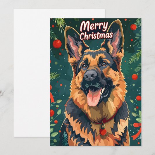 German Shepherd Christmas Feestdagenkaart (Voorkant / Achterkant)