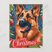 German Shepherd Christmas Feestdagenkaart (Voorkant)