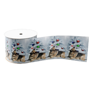 German Shepherd Christmas Grosgrain Lint