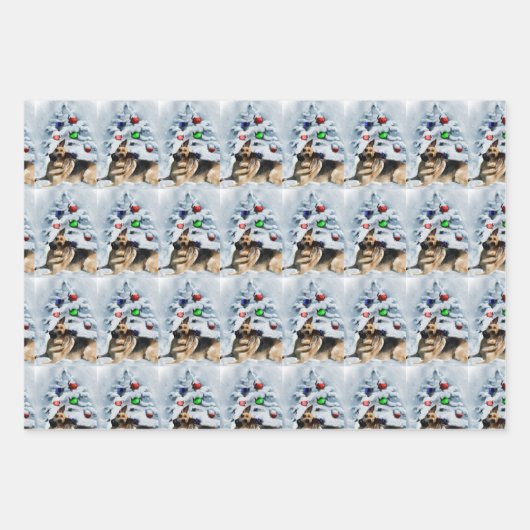 German Shepherd Christmas Inpakpapier Vel (Voorkant 3)