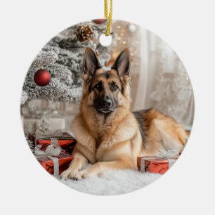 German Shepherd Christmas Keramisch Ornament