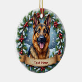 German Shepherd Christmas Keramisch Ornament (Rechts)