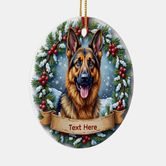 German Shepherd Christmas Keramisch Ornament (Rechts)