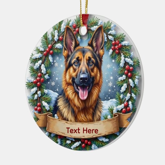 German Shepherd Christmas Keramisch Ornament (Links)