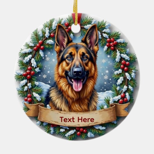 German Shepherd Christmas Keramisch Ornament (Achterkant)