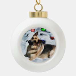 German Shepherd Christmas Keramische Bal Ornament