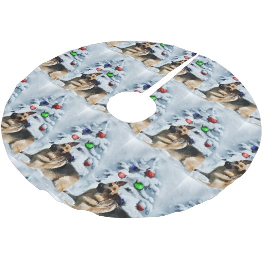 German Shepherd Christmas Kerstboom Rok (Gekanteld)