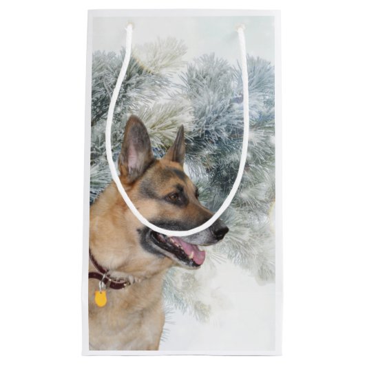 German Shepherd Christmas Klein Cadeauzakje (Voorkant)